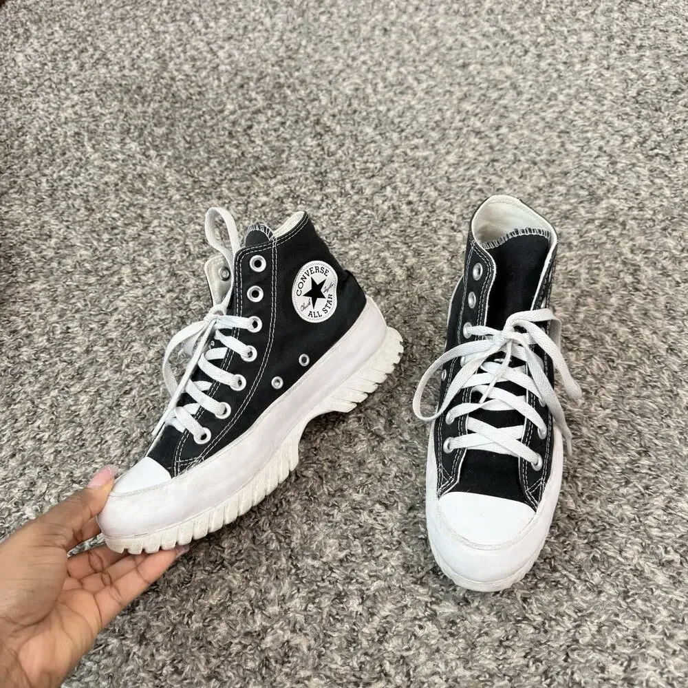 Converse Chuck Taylor All Star Lugged 2.0 High Black White Sneakers Shoe Sz 6.5